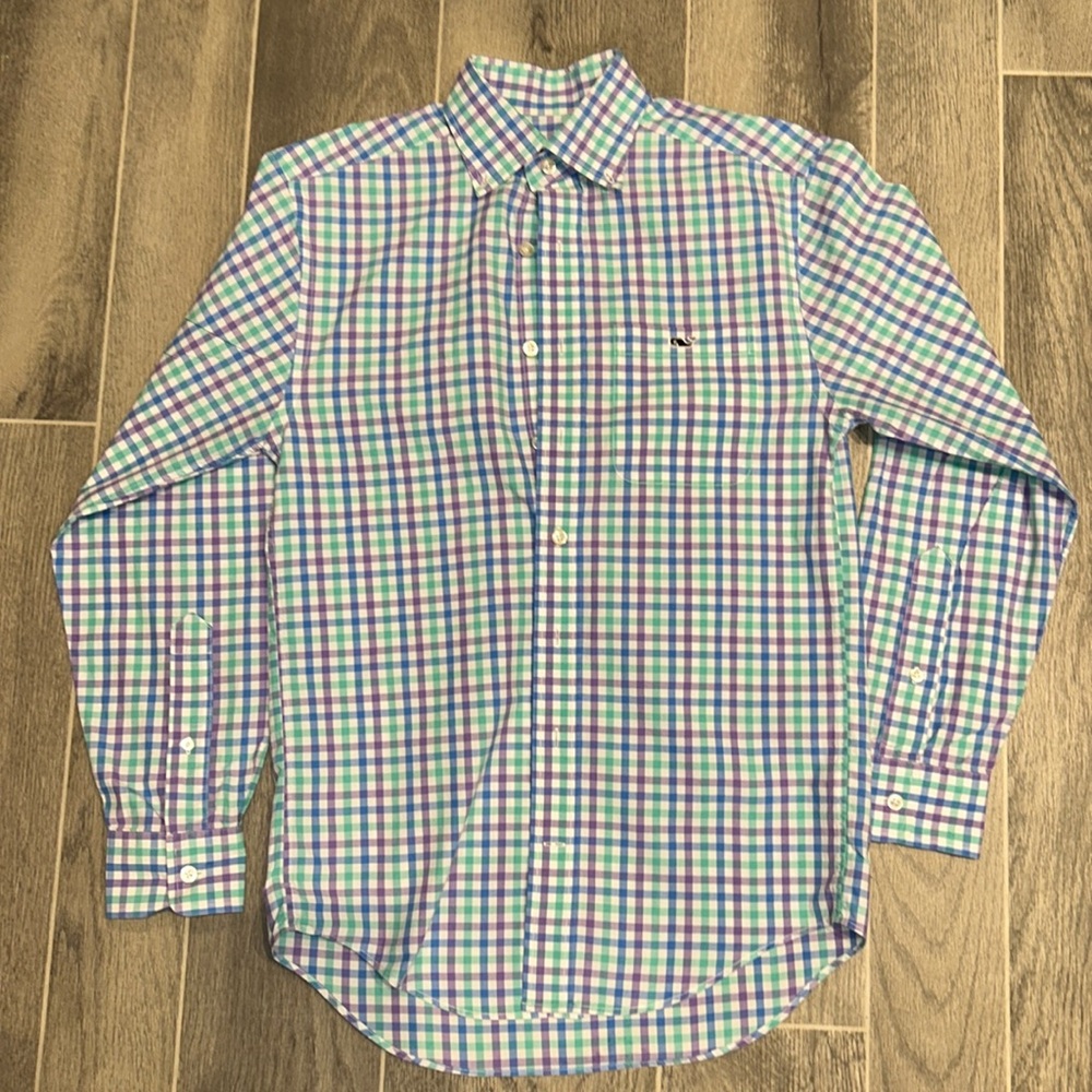 Blue, Mint and Purple Vineyard Vines Classic Fit Tucker Shirt